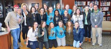 Girls Ice Hockey Presented Championship Medals