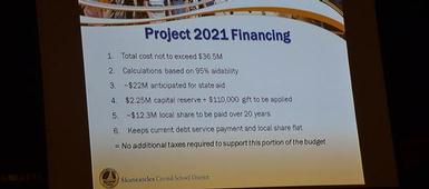 School Board President: Project 2021 Cost?