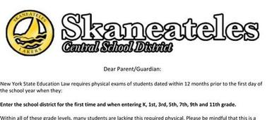 Message from the District: Student Physicals
