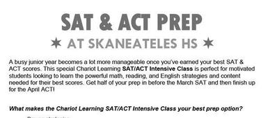 SAT/ACT Intensive Class Opportunities Now Available